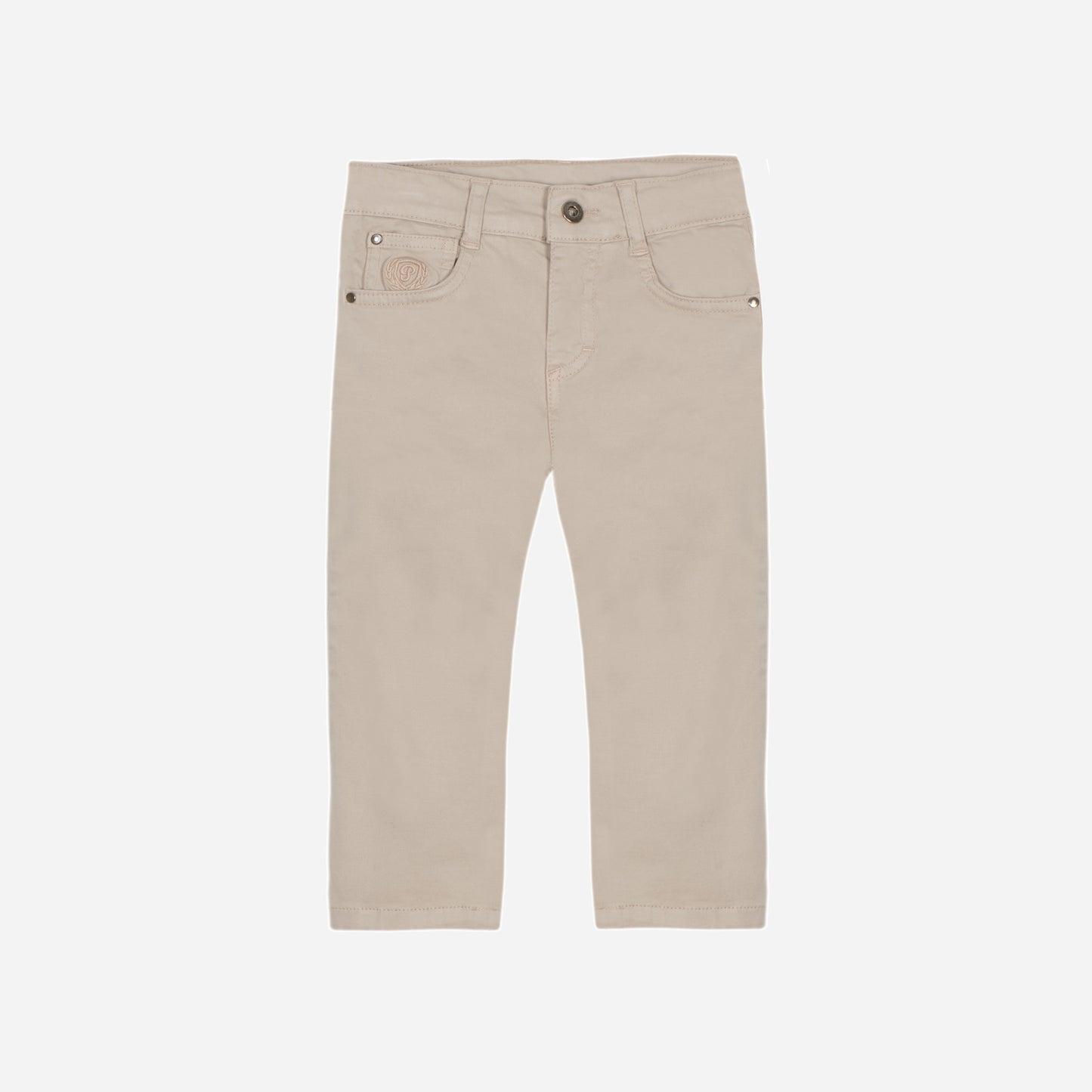 Ecru Beige Plaid Polo and Beige Pants