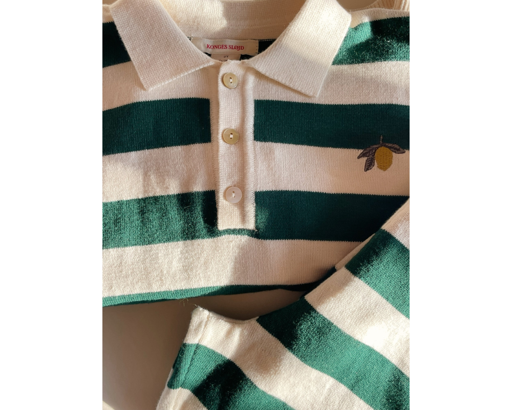 Manis Knit Polo - Pine Grove Stripe