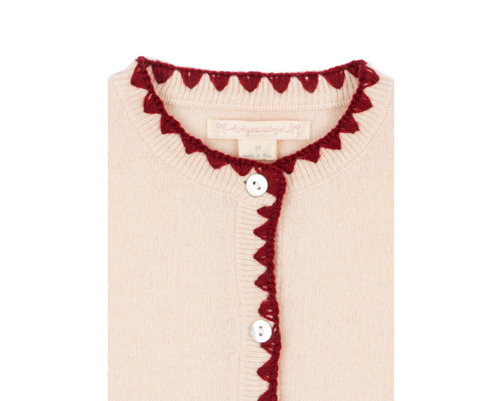 Collette Cardigan - Off White Cherry