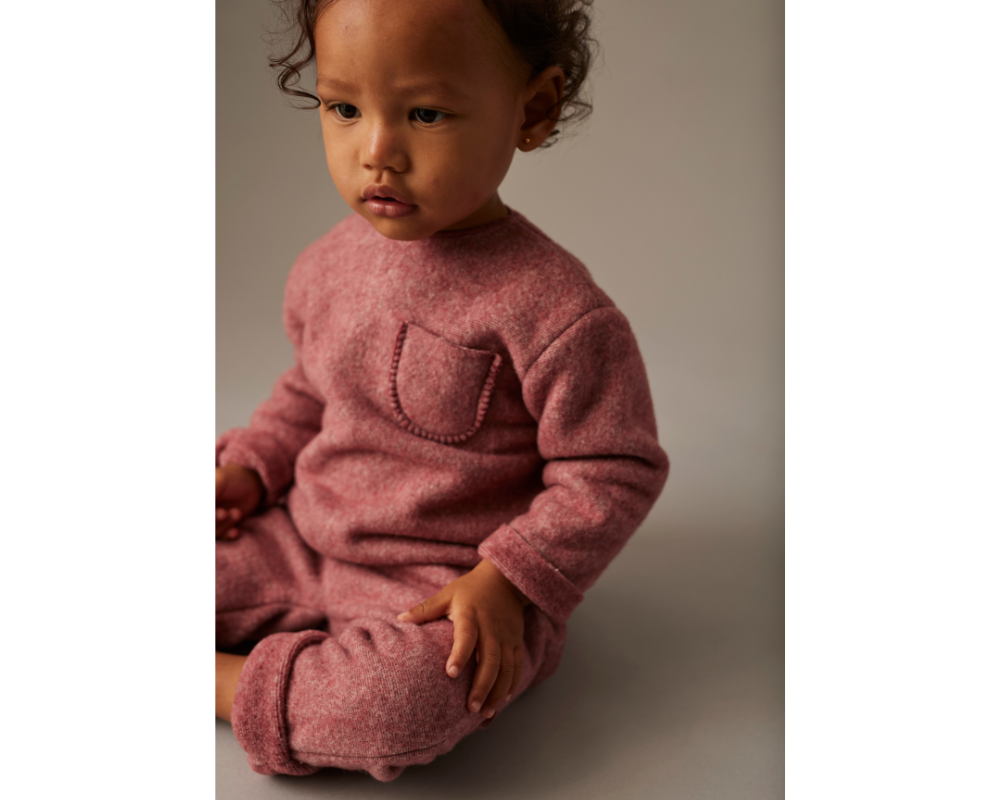 Soft Melange Bamboo Sweater Set - Rose Tea