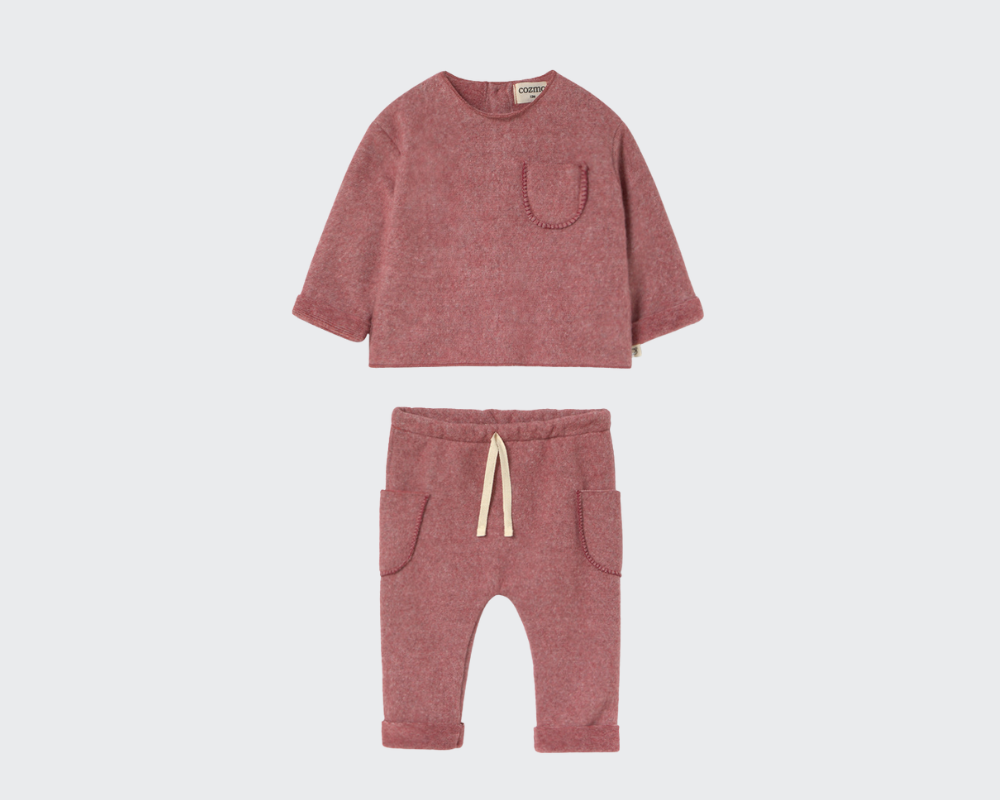 Soft Melange Bamboo Sweater Set - Rose Tea