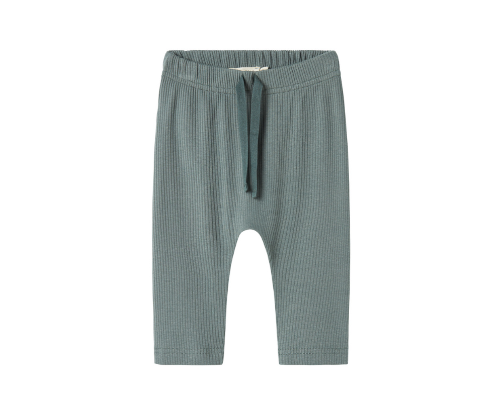 Long Sleeve Ribbed Henley Set - Dusty Green