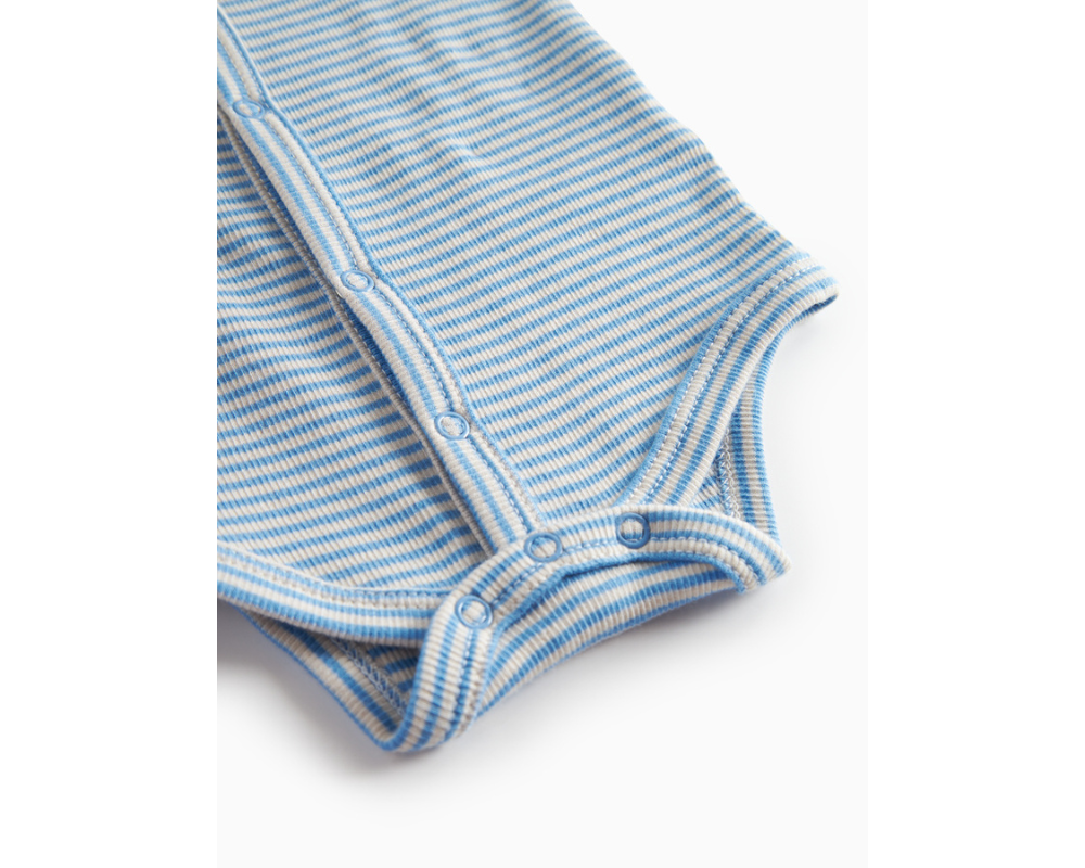 Bruno Blue Stripe Ribbed Baby Set