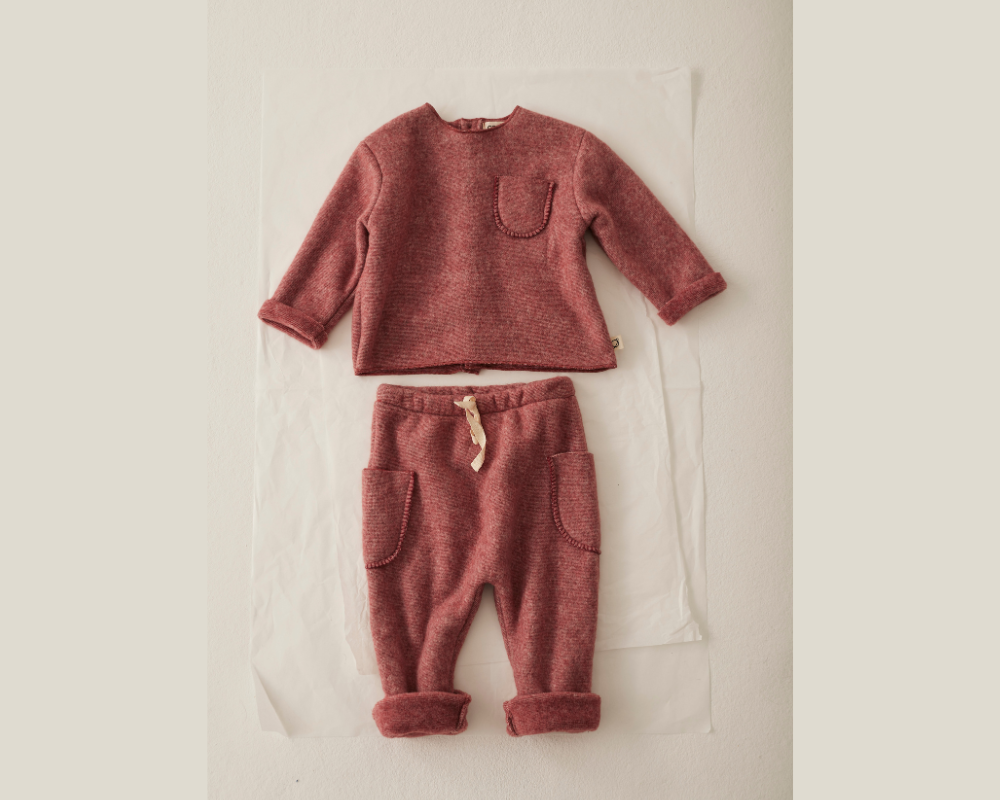 Soft Melange Bamboo Sweater Set - Rose Tea