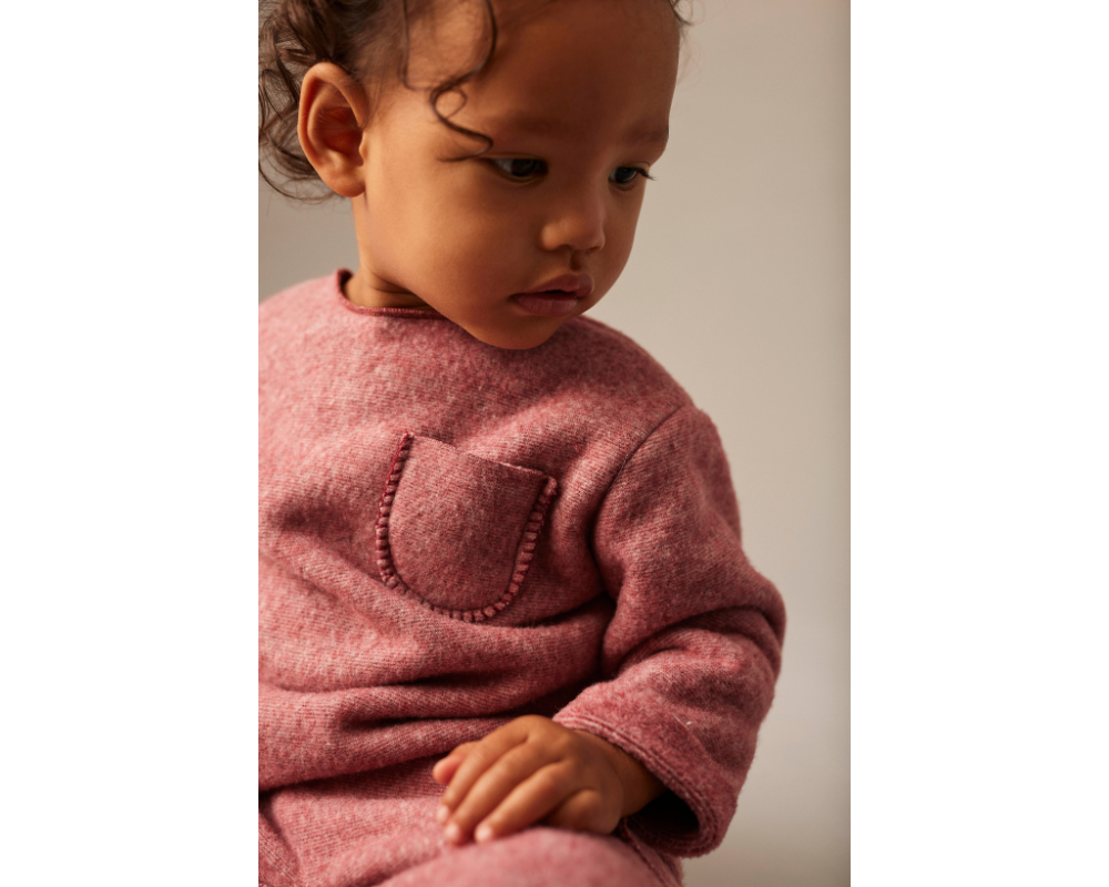Soft Melange Bamboo Sweater Set - Rose Tea