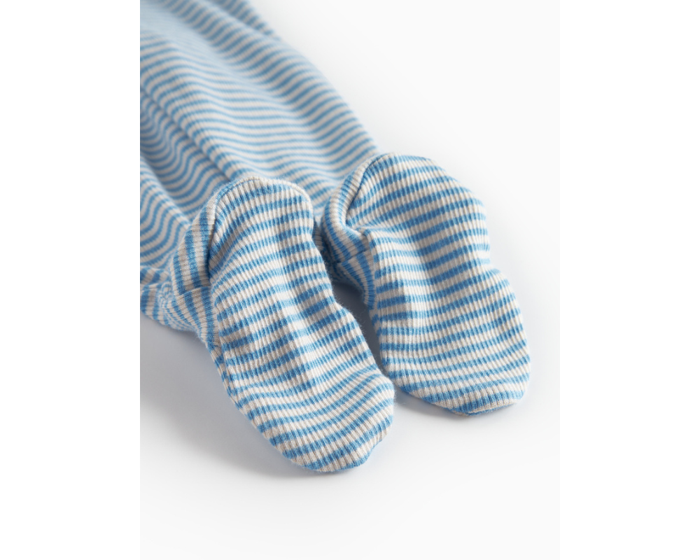 Bruno Blue Stripe Ribbed Baby Set