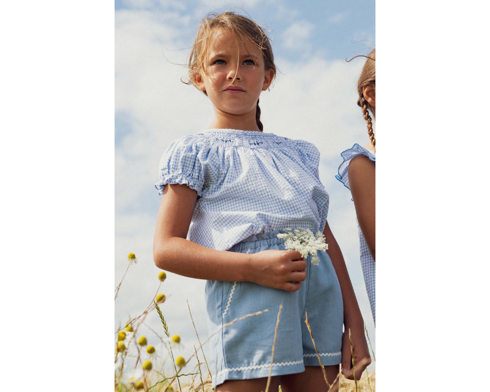 Capri Linen Shorts - Myosotis