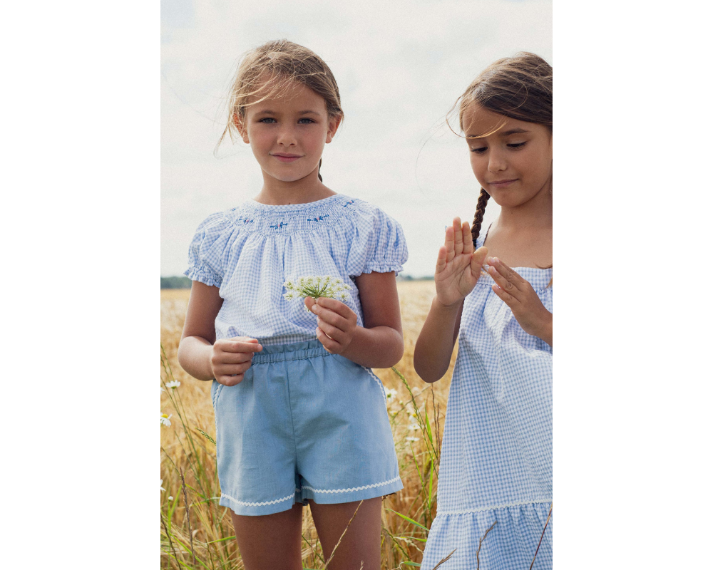 Capri Linen Shorts - Myosotis