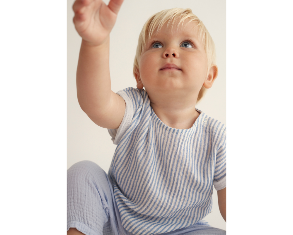 Soft Gauze Baby Pants Set - Blue