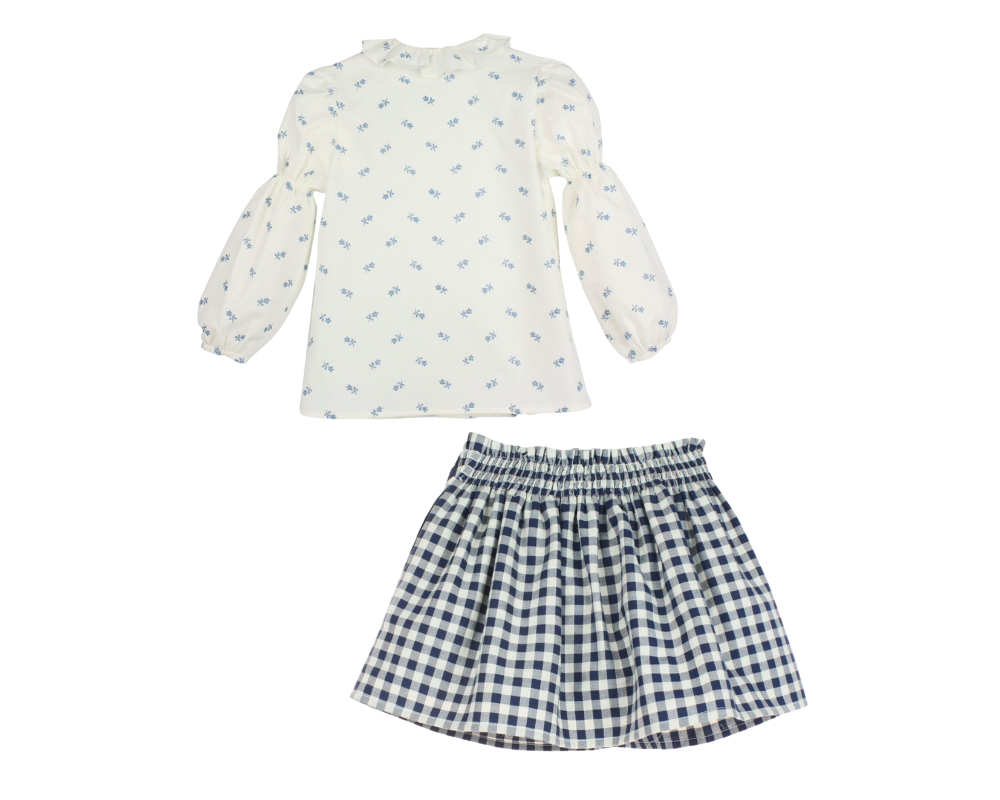 Daisy Checkered Skirt Set