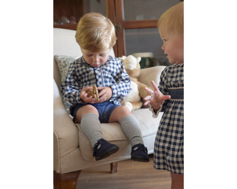 Blue Checkered Boys Set