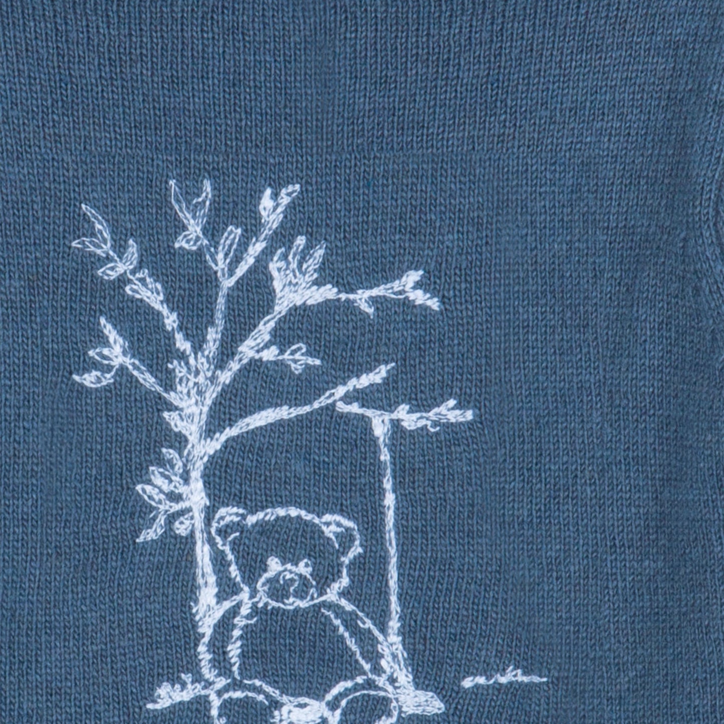 Baby Boy Wool and Cashmere Bear Sweater with Blue Flannel Pants