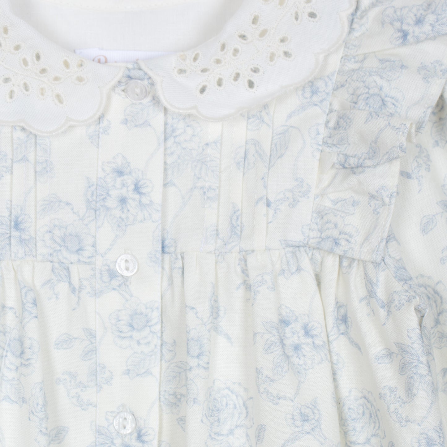 Woven Melange Blue Floral Pants Set