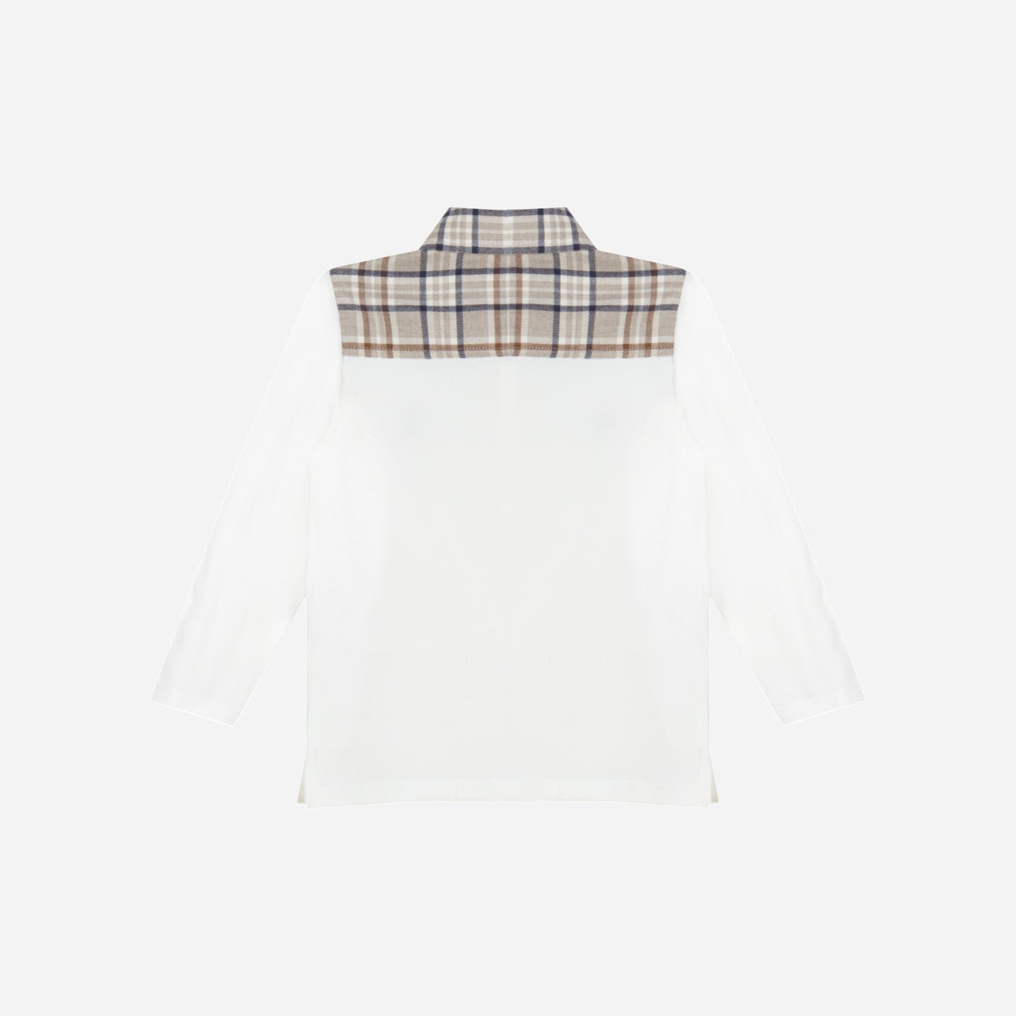Ecru Beige Plaid Polo and Beige Pants