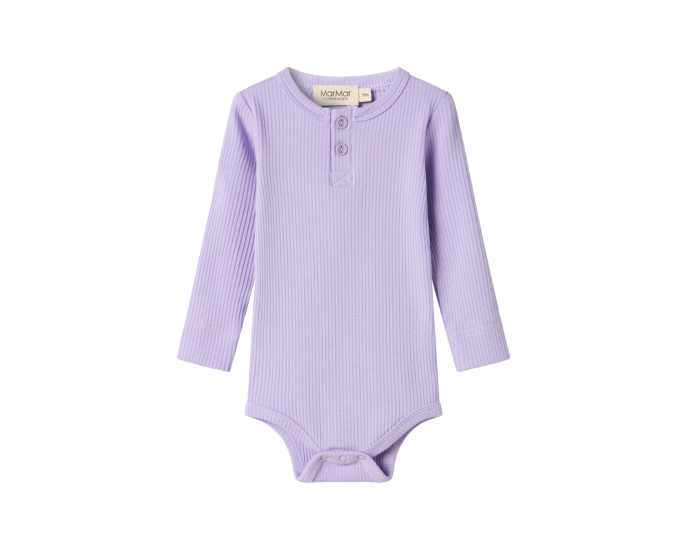 Ribbed Henley Onesie Set - Soft Lavender