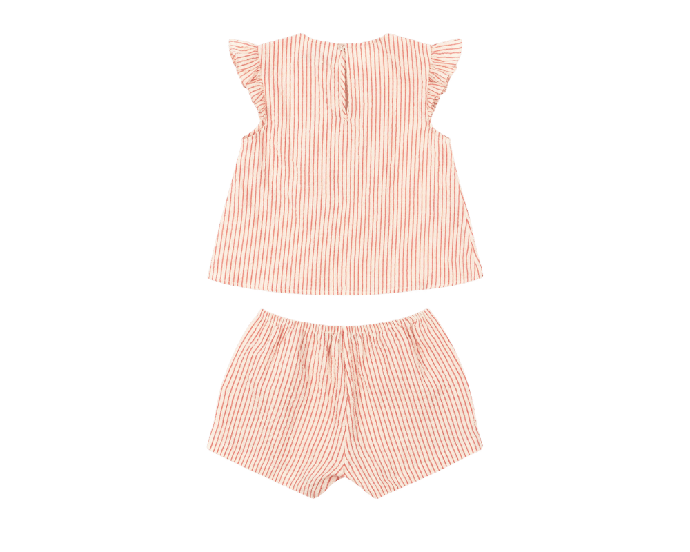 Ellie Frill Shorts Set - Amour Stripes