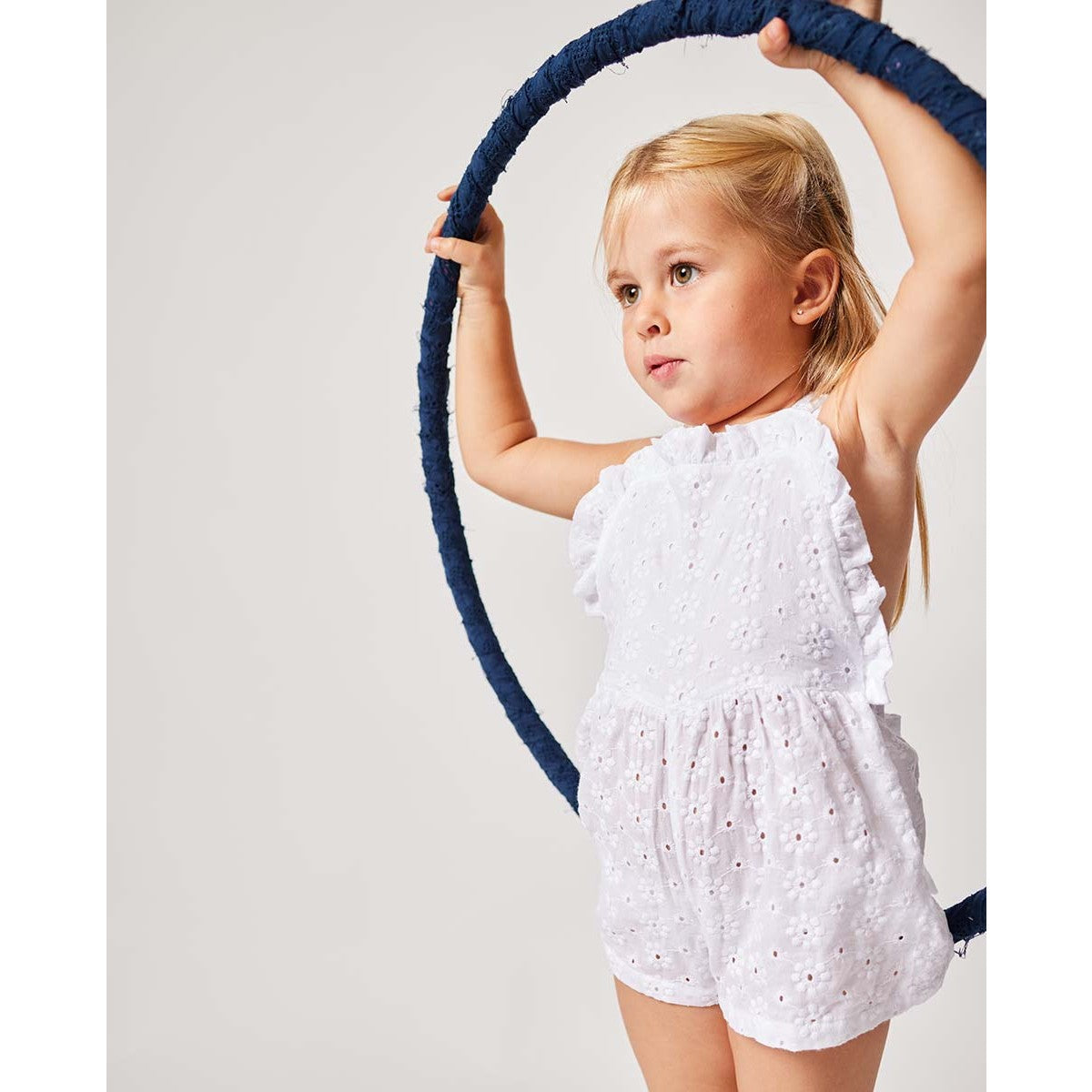 Embroidered Eyelet Cover Up Romper