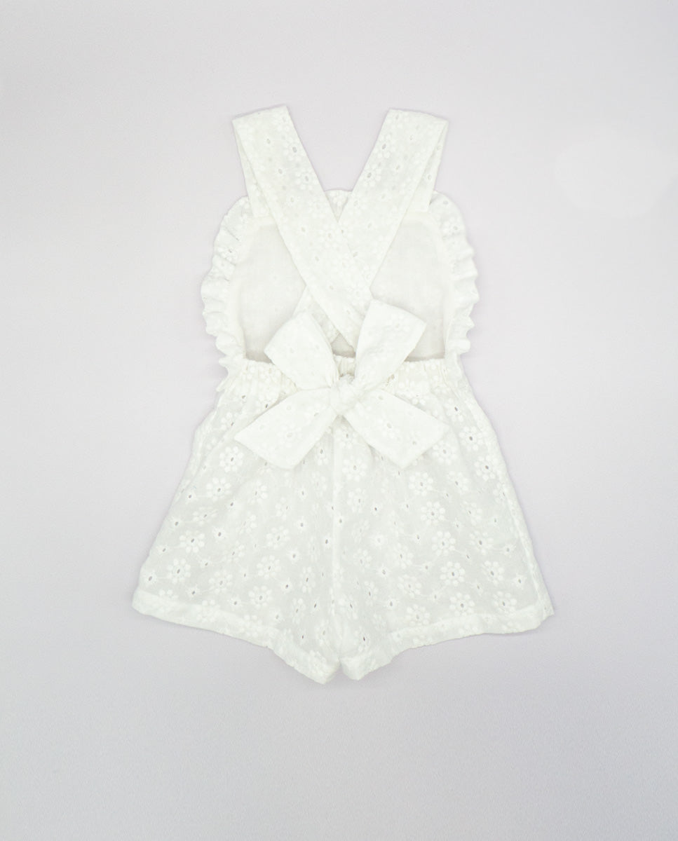 Embroidered Eyelet Cover Up Romper
