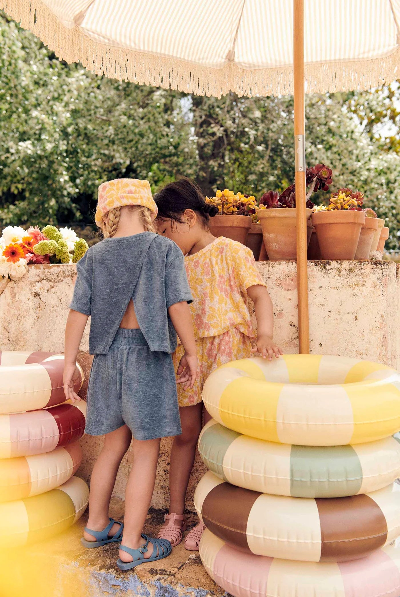 Cream Sunny Genista Terry Kalistee Tee and Clemoune Shorts Set