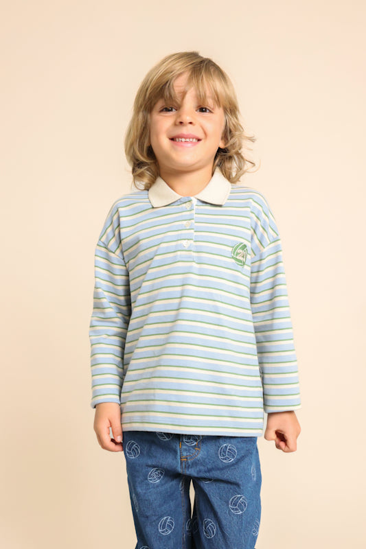 Conrad Polo - Blue Air Green Stripe