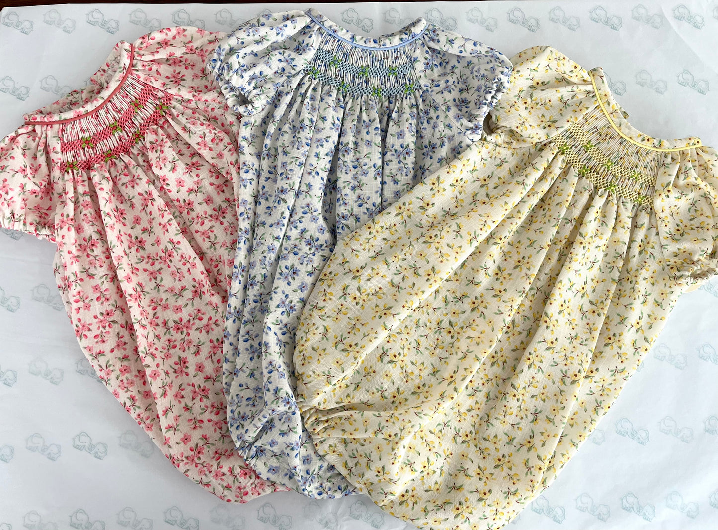 Floral Smocked Romper - Pink