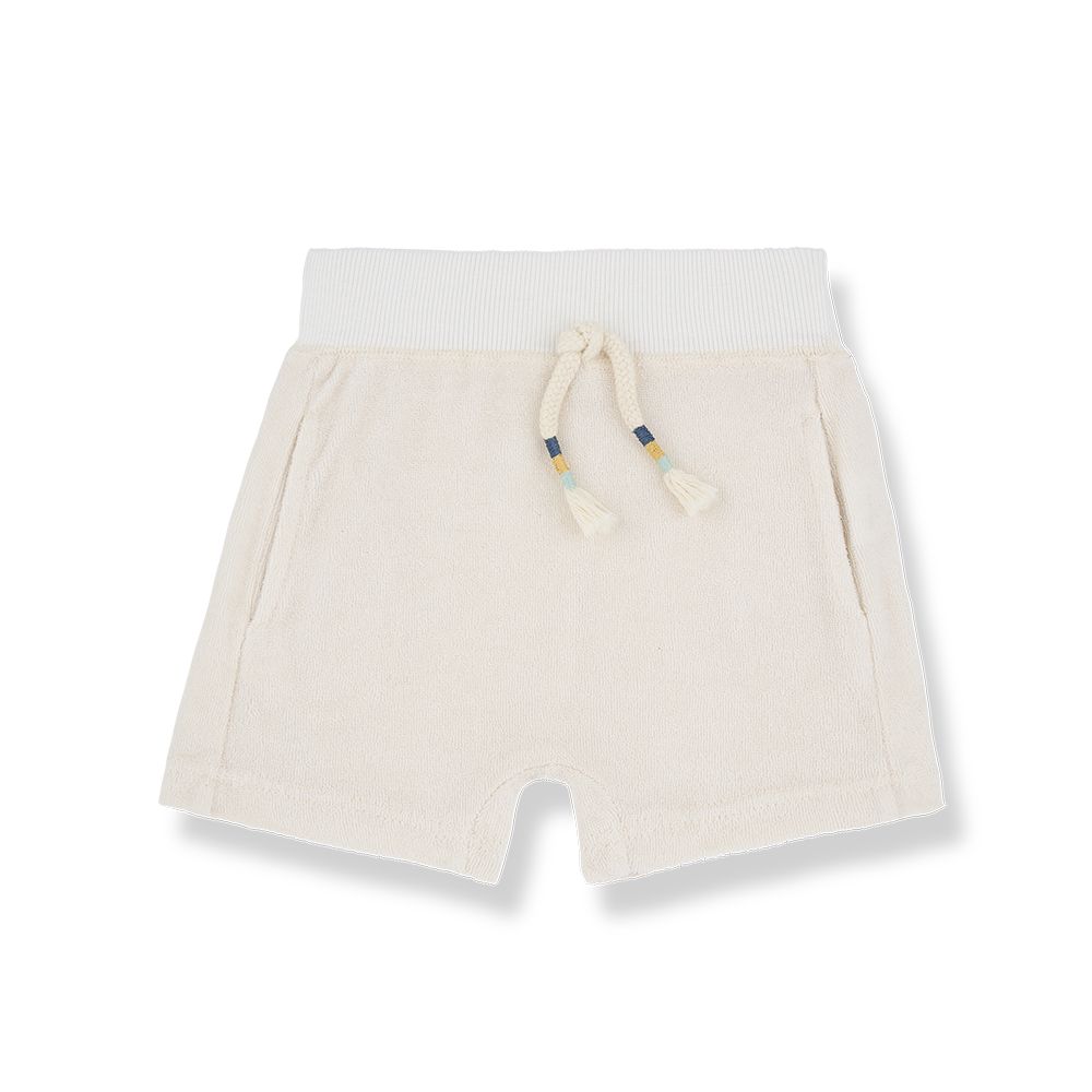 Ricardo Terry Shorts Set - White Peach