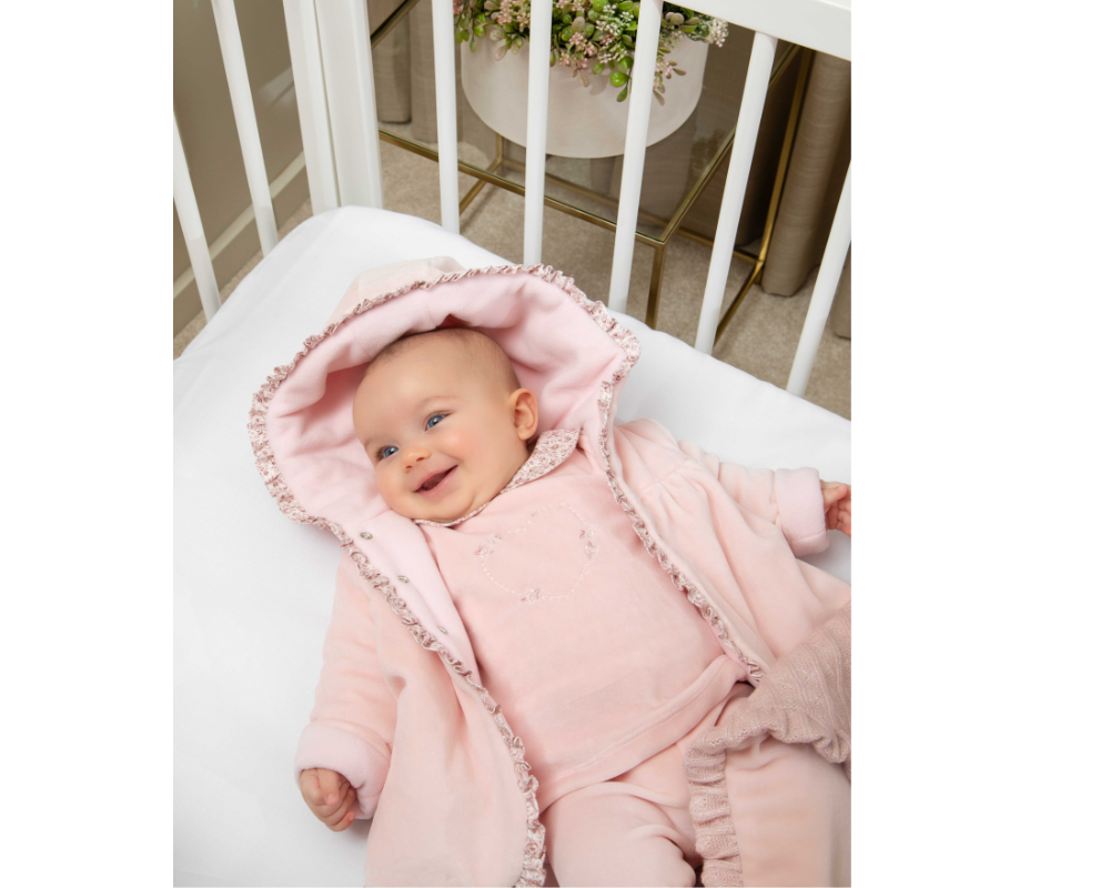 Pink Heart Velour Sweater Set