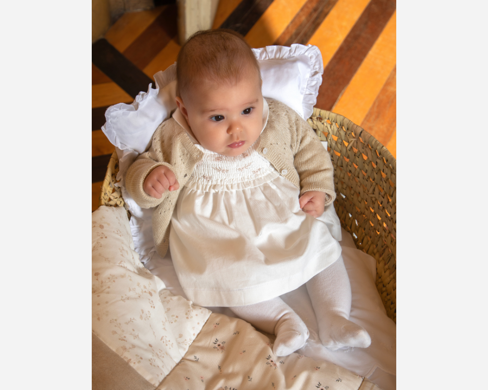 Baby Smocked Ecru Dress