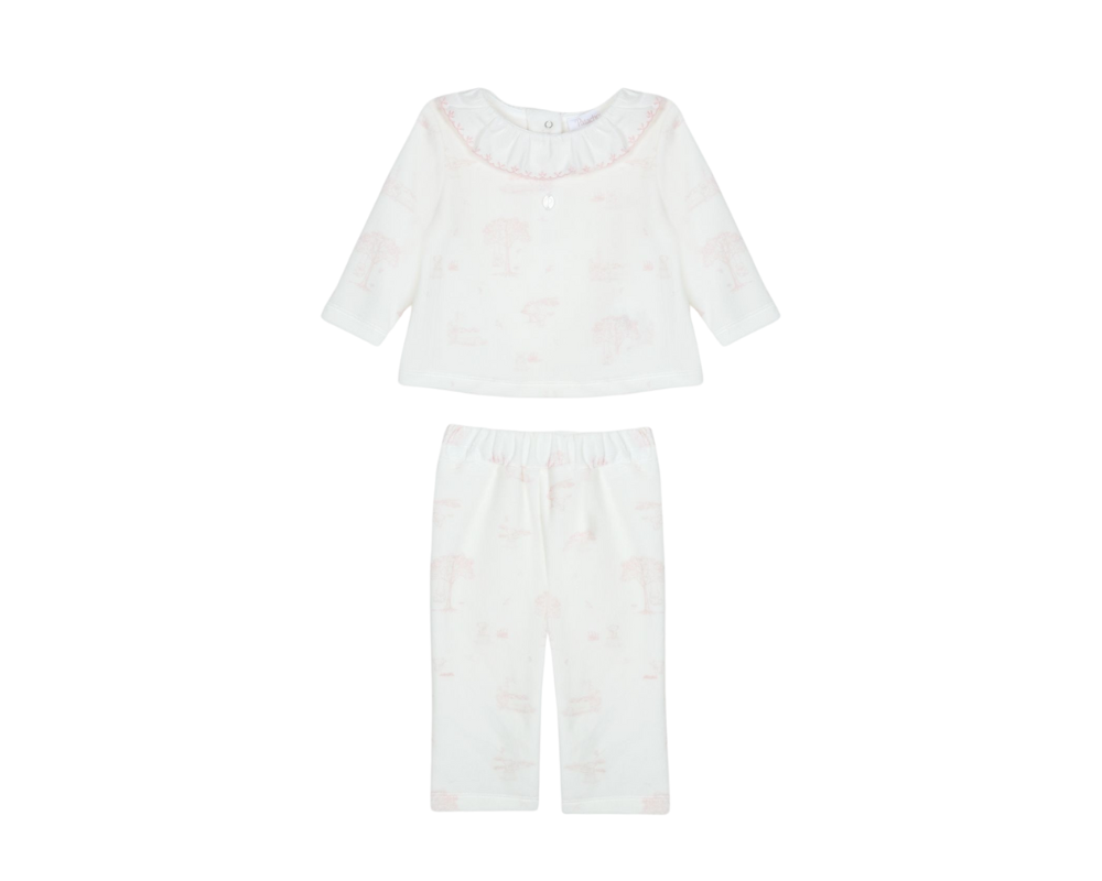 Knit Sweet Toile de Jouy Velour Baby Set