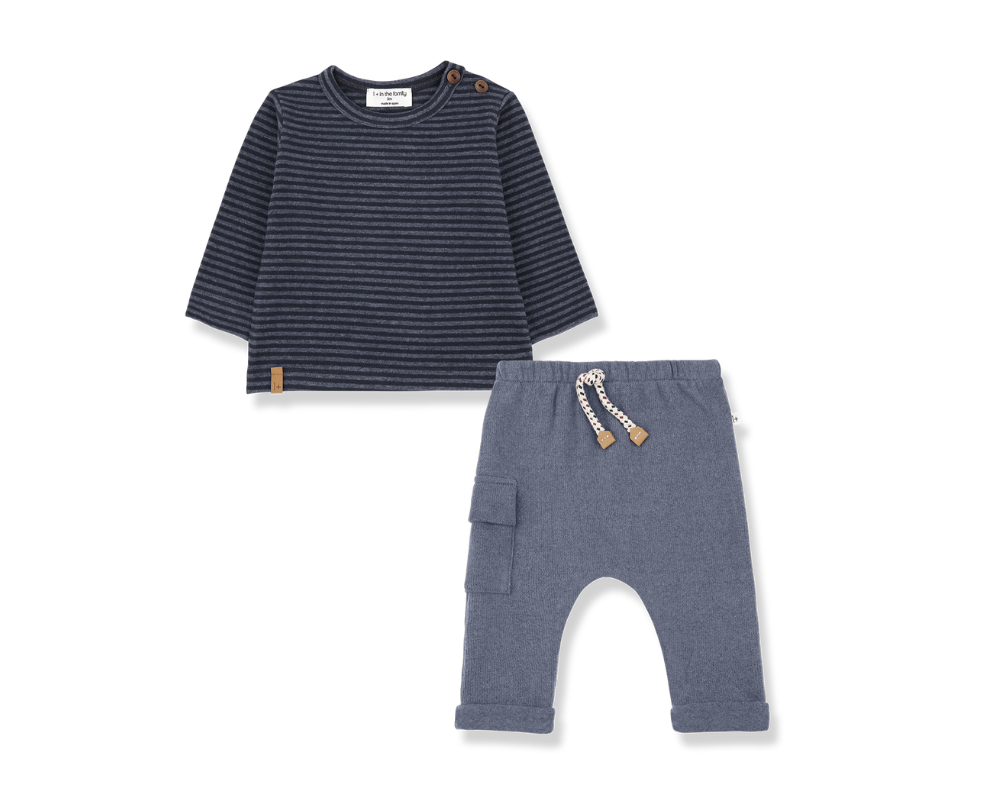 Olaf Long Sleeve T Shirt Set- Denim