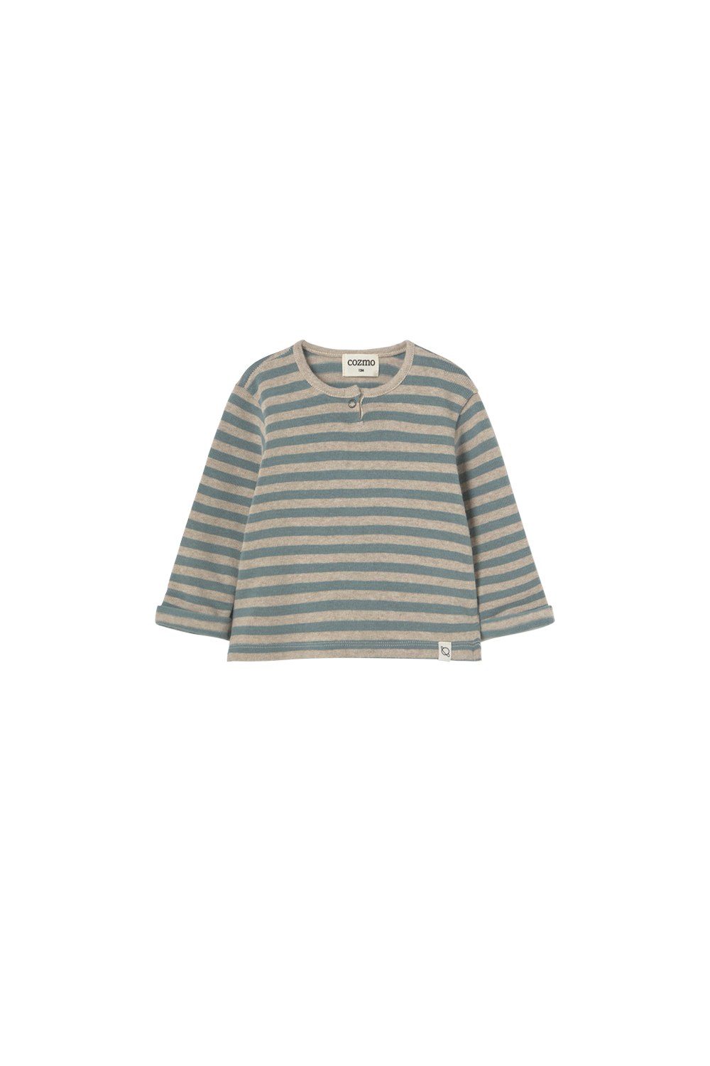 soft stripes knit baby sweater - artic blue