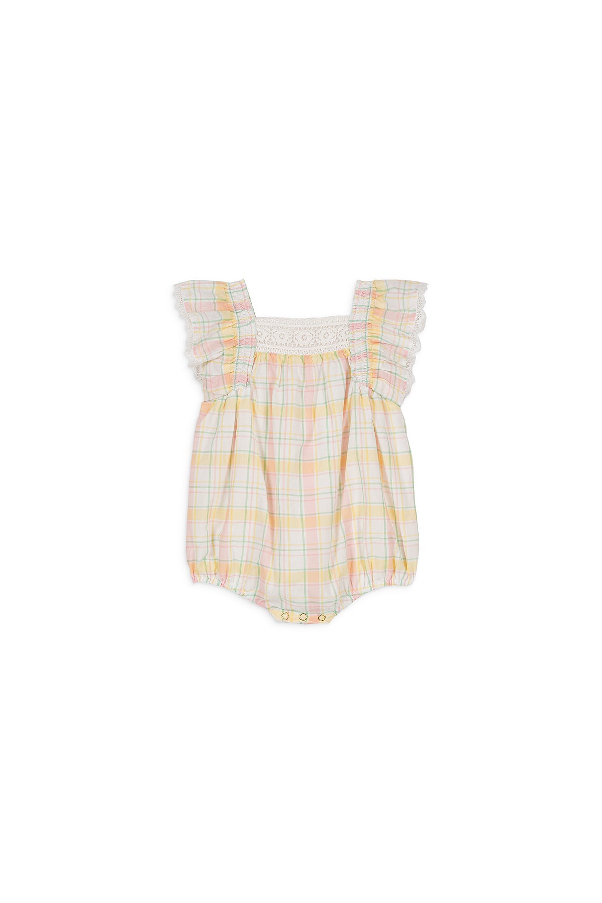 Savia Romper - Yellow Positano Check