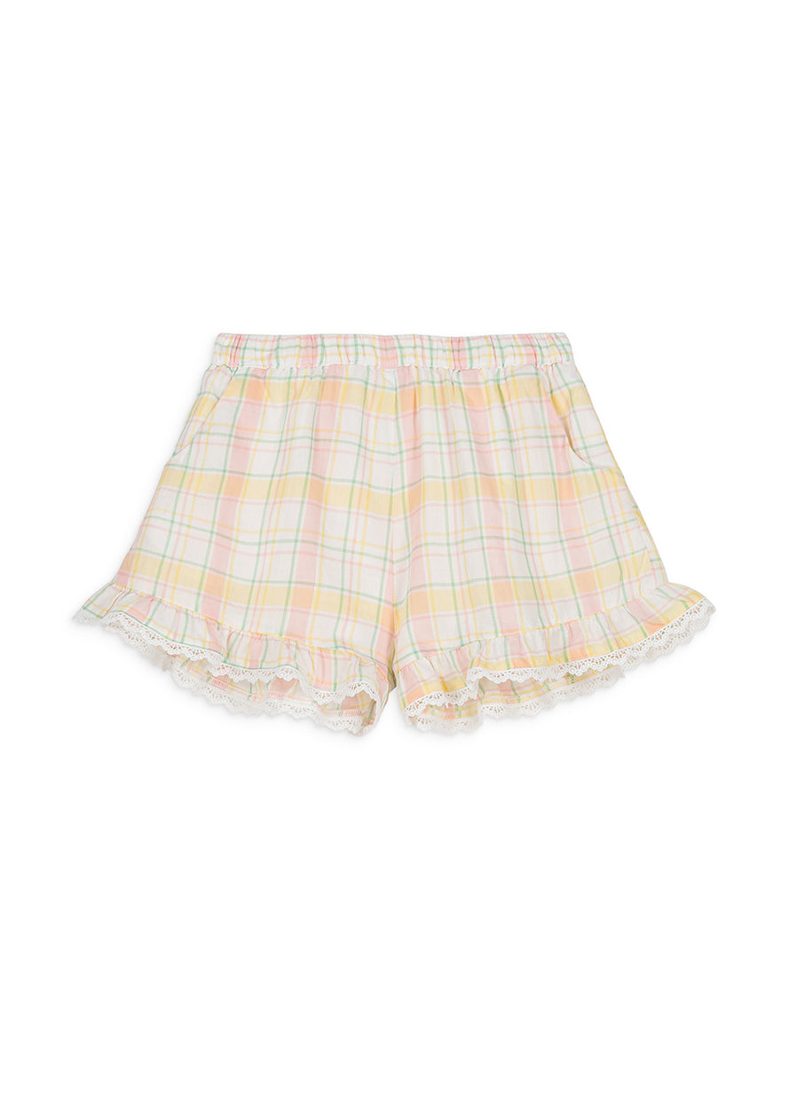 Yellow Positano Checks Set - Florentina Camisole and Vallalois Shorts