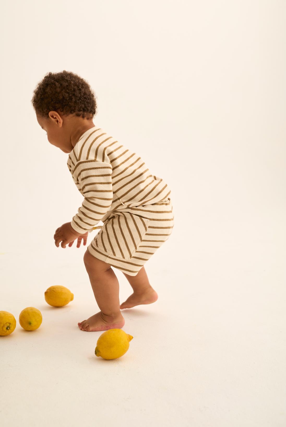 Sand Double Striped Baby Shorts