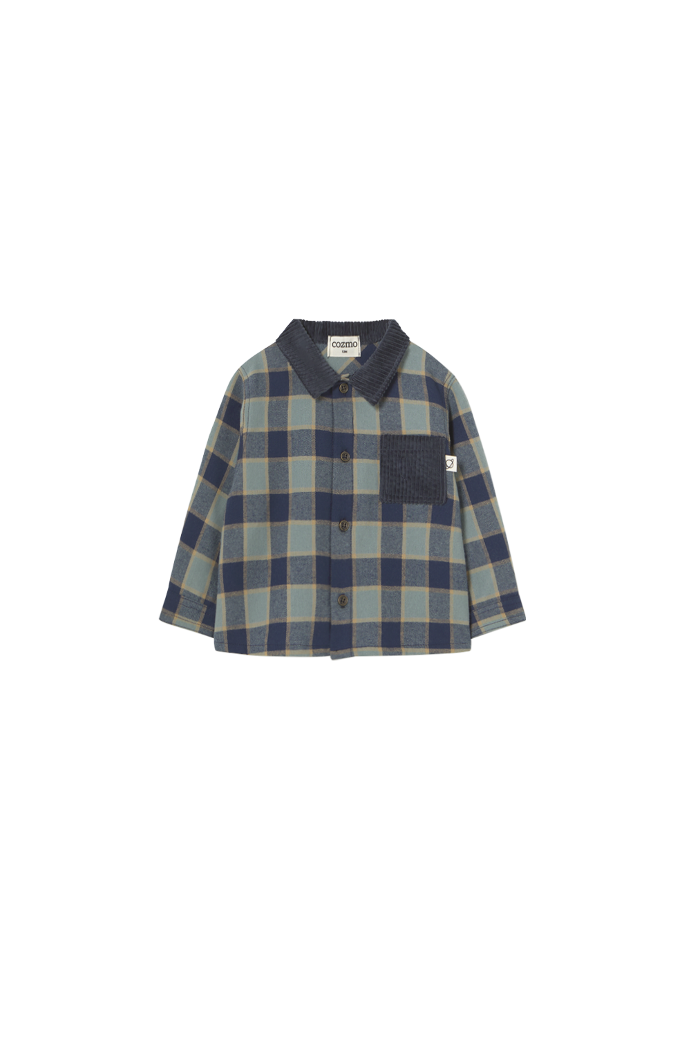 Check Flannel Top with Denim Corduroy Pants