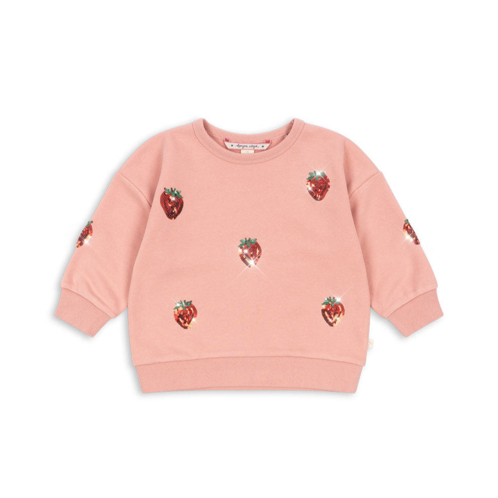 Lou Sequin Sweat Set - Strawberry Mellow Rose