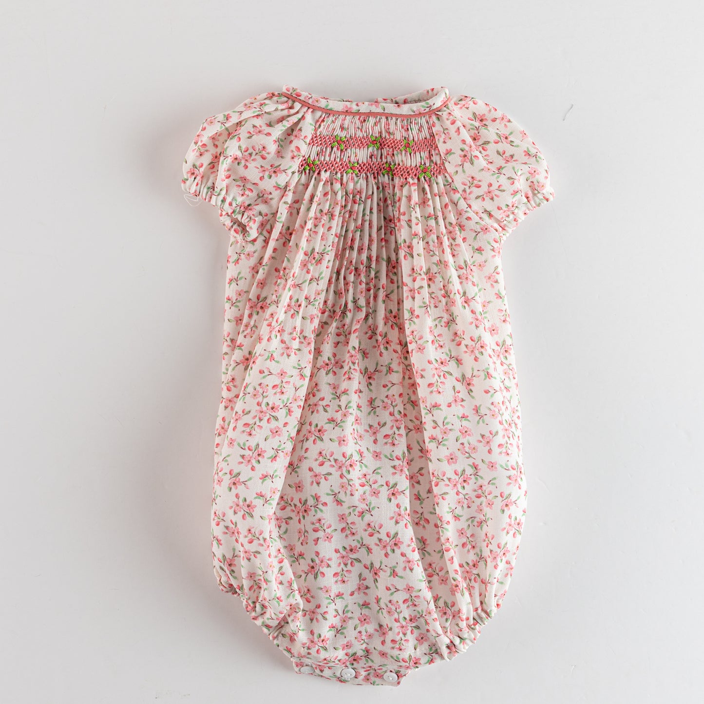 Floral Smocked Romper - Pink