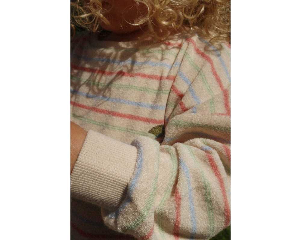 Itty Rib Sweat Short Set - Confetti Stripe