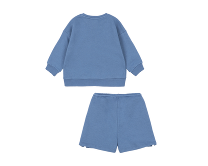 Loumilla Sweat Shorts Set - Ice Cream Colony Blue