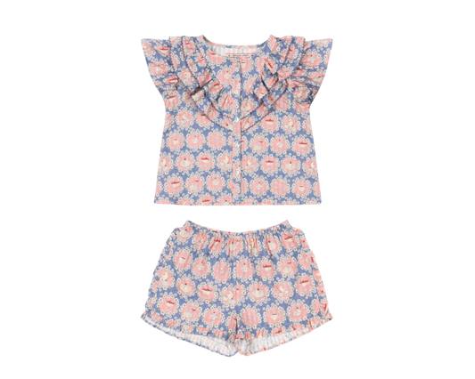 Kim Frill Shorts Set  - Tea Snack Time