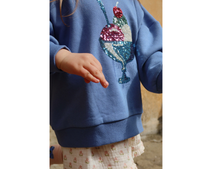 Loumilla Sweat Shorts Set - Ice Cream Colony Blue