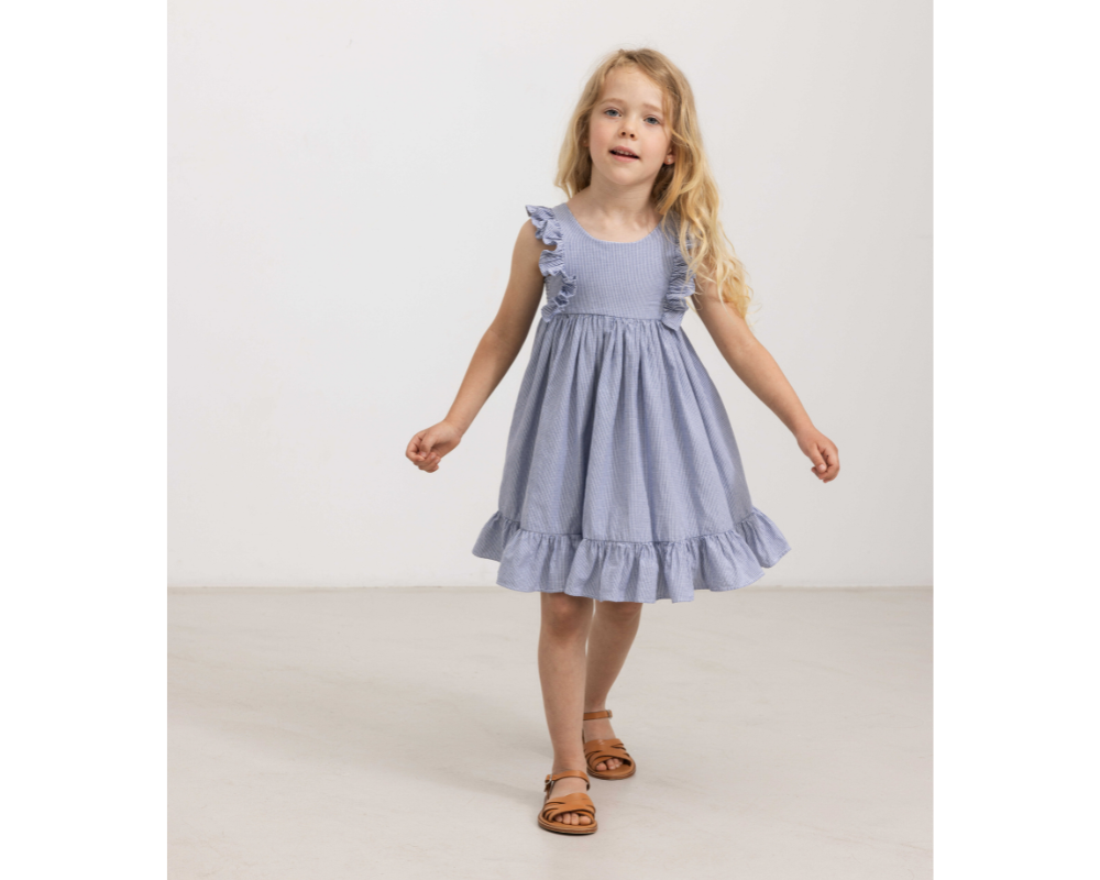 Navy Stripe Danita Frill Dress
