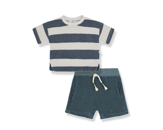 Ricardo and Gabi Terry Shorts Set - Petroleum