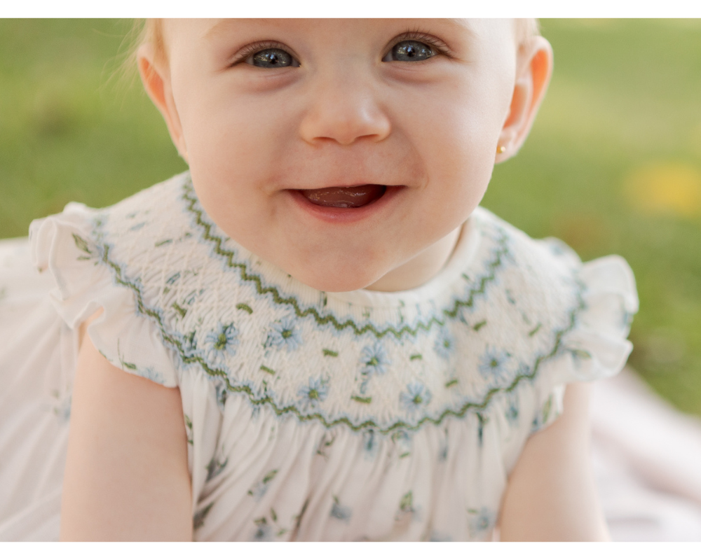 Mariana Smock Bloomer Dress Set - Blue