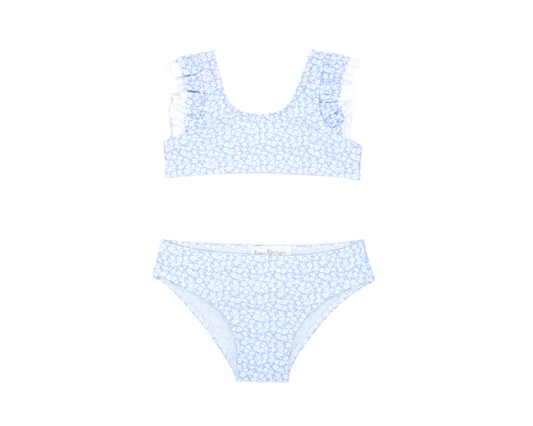 Bikini Flor Azul Celeste