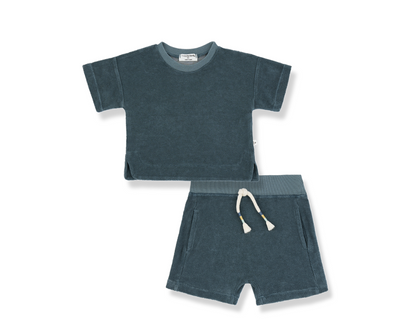 Stefano Sweater and Gabi Terry Shorts Set - Petroleum