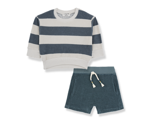 Stefano Sweater and Gabi Terry Shorts Set - Petroleum