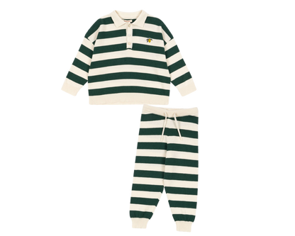 Manis Knit Polo - Pine Grove Stripe