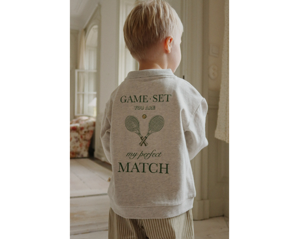 Spotty Long Sleeve Polo - Off White Melange Match