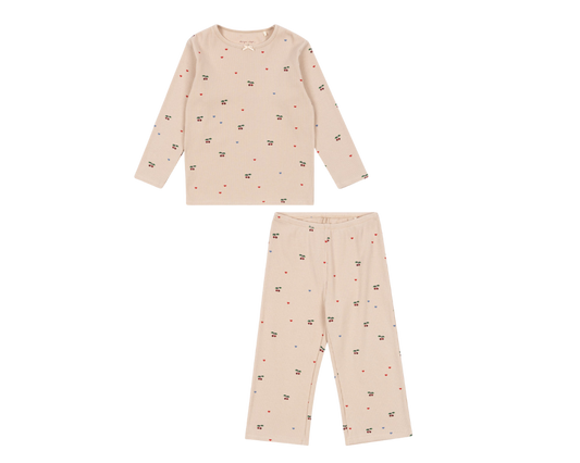 Ella LS Pants Set - Cherry Coeur Blush